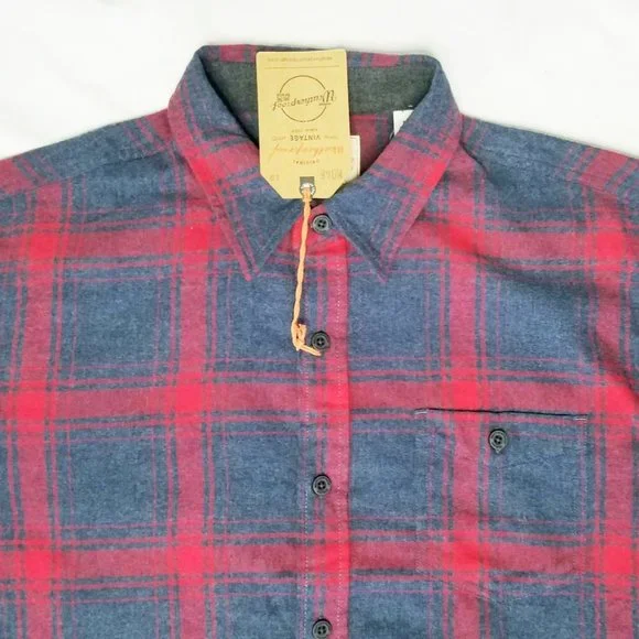 Weatherproof Vintage Mens Casual Soft Brushed Plaid Button-Down Flannel Shirt L - Picture 3 of 8